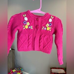 The Children's Place Pink Floral Stitched Cardigan Size 18 months GUC